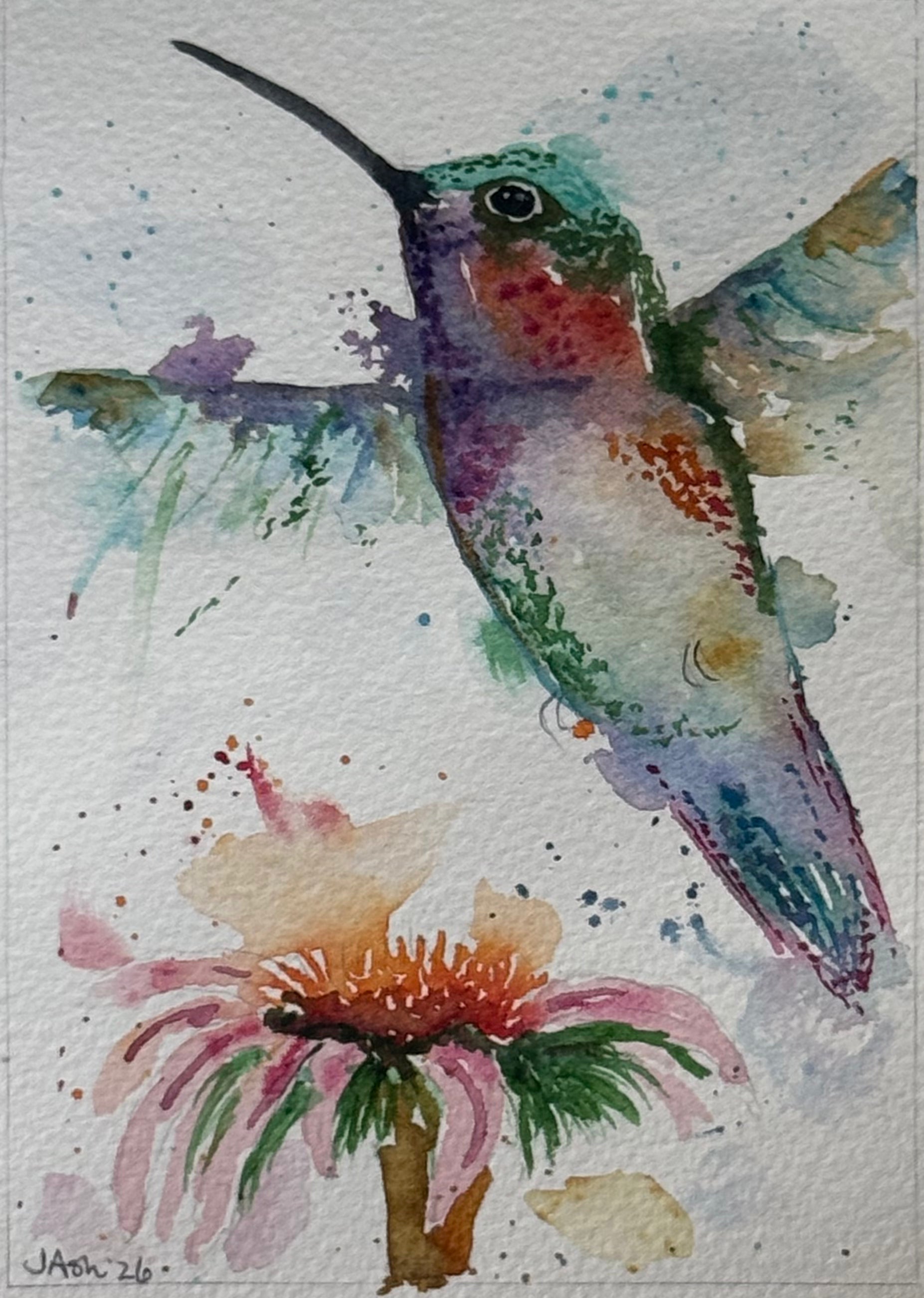 Watercolor Hummingbird original