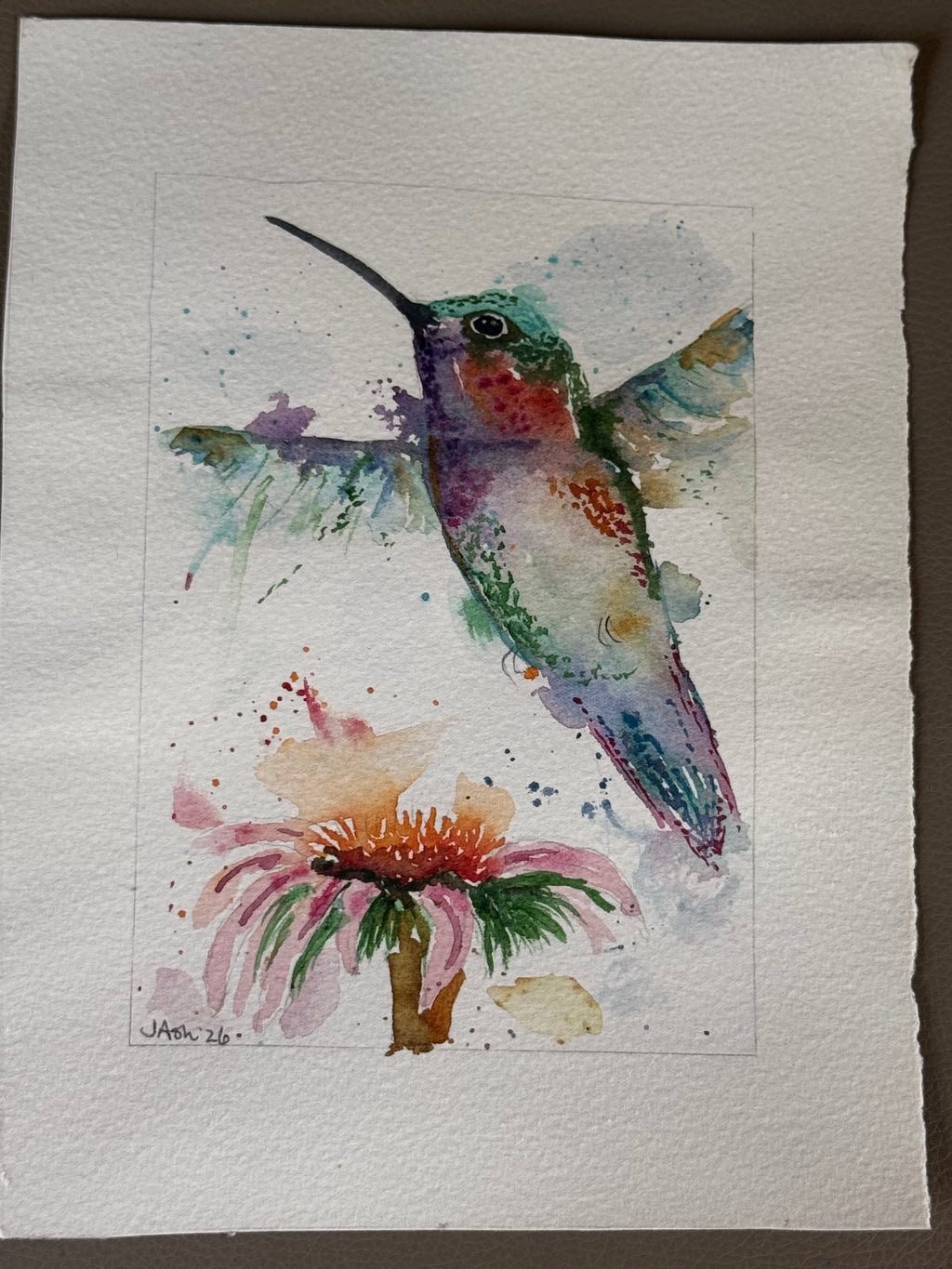 Watercolor Hummingbird original