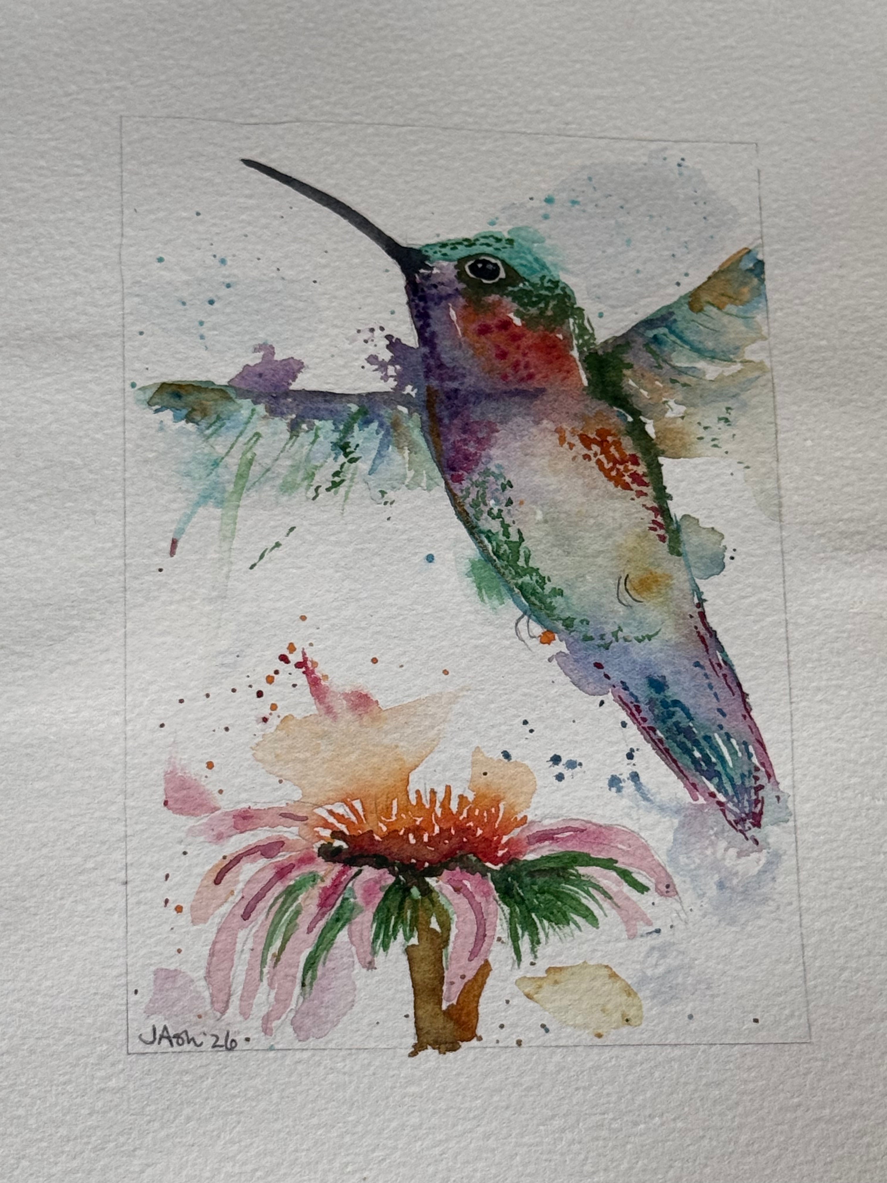 Watercolor Hummingbird original